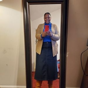 Camel color open front cardigan